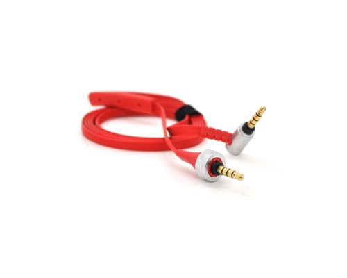 Кабель мультимедійний 3.5mm M to 3.5mm M 1.0m flat red Voltronic (YT-AUXSY(M)/(M)-1-R)