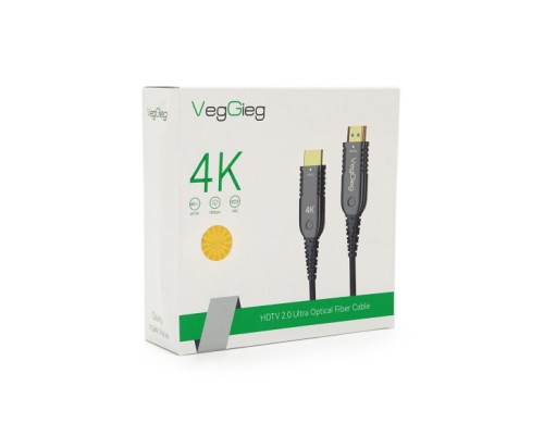 Кабель мультимедійний HDMI M to HDMI M 20.0m V2.0 4K UHD black VEGGIEG (YT-HDMI(M)/(M)HA-20/19719)