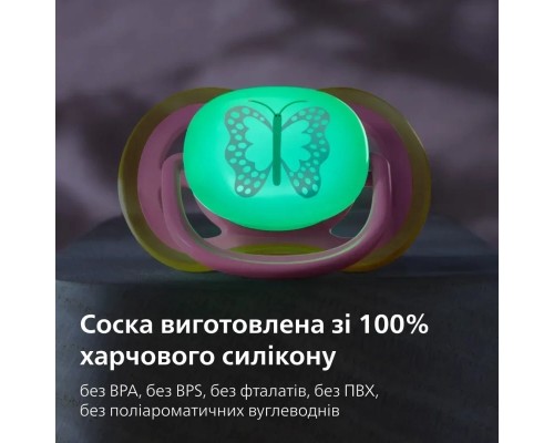 Пустушка Philips AVENT Ultra Air Нічна 6-18 місяців 2 шт (SCF376/31)