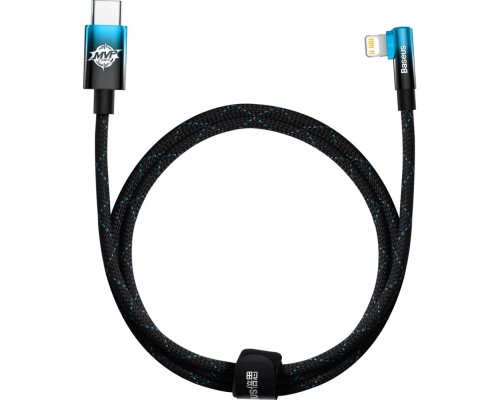 Дата кабель USB-C to Lightning 1.0m 20W 90° corner black/blue Baseus (CAVP000221)