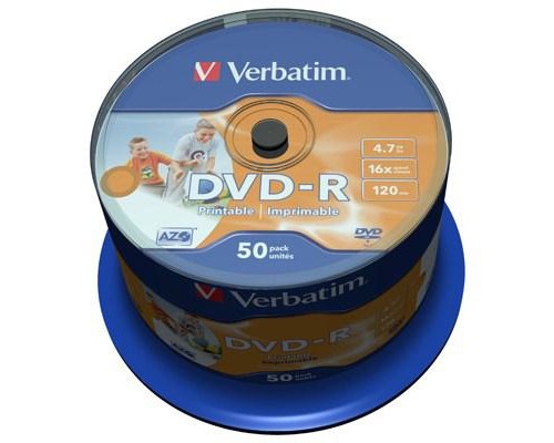 Диск DVD Verbatim 4.7Gb 16X CakeBox 50шт AZO Print (43533)
