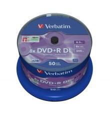 Диск DVD Verbatim 8.5Gb 8X CakeBox 50 шт MATT SILVER SURFACE (43758)