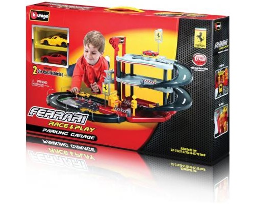 Ігровий набір Bburago Гараж Ferrari (3 рівні, 2 машинки 1:43) (18-31204)