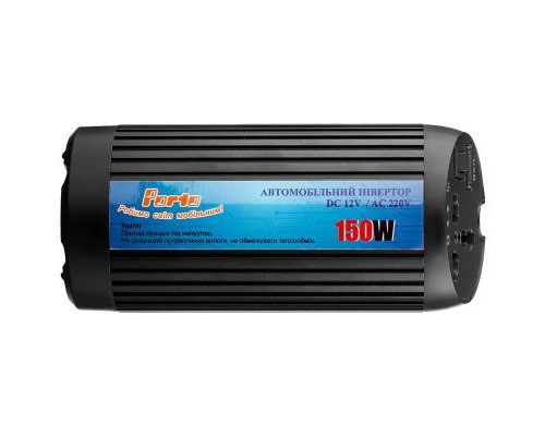 Автомобільний інвертор Porto 12V/220V 150W, USB, ионизатор, Black (MNY-150B) 