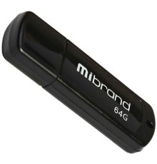 USB флеш накопичувач Mibrand 64GB Grizzly Black USB 2.0 (MI2.0/GR64P3B)