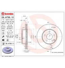 Гальмівний диск Brembo 09.A736.11