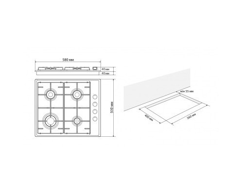Варочна поверхня Jantar HGF 60 BL EF
