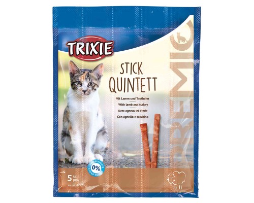 Ласощі для котів Trixie PREMIO Quadro-Sticks 5 шт (ягня та індичка) (4011905427232)
