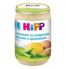 Дитяче пюре HiPP Картопля і спаржева квасоля з кроликом, 220 г (9062300131564)