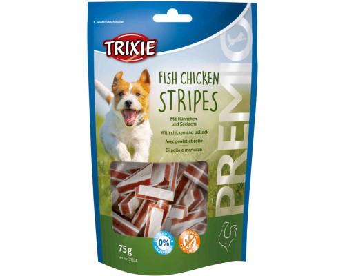 Ласощі для собак Trixie Premio Chicken and Pollock Stripes палички курка/риба 75 г (4011905315348)