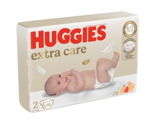 Підгузки Huggies Extra Care 2 (3-6 кг) 58 шт (5029053578071)