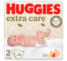 Підгузки Huggies Extra Care 2 (3-6 кг) 58 шт (5029053578071)