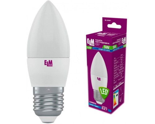Лампочка ELM С37 5W PA10 E27 4000K (18-0081.)