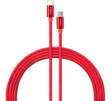 Дата кабель USB-C to USB-C 1.0m 60W Nylon Red Vinga (VCDCCCM531)