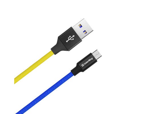 Дата кабель USB 2.0 AM to Micro 5P 1.0m National ColorWay (CW-CBUM052-BLY)