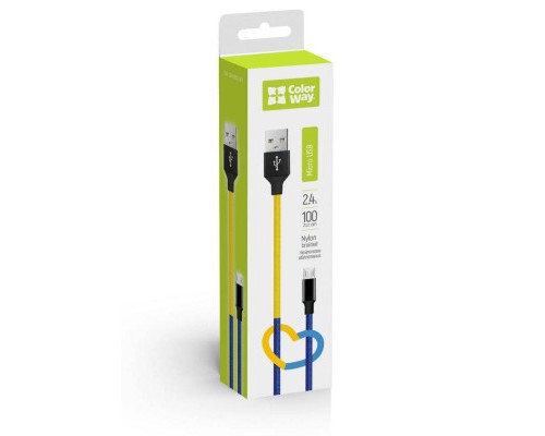 Дата кабель USB 2.0 AM to Micro 5P 1.0m National ColorWay (CW-CBUM052-BLY)