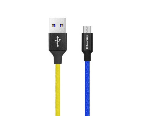 Дата кабель USB 2.0 AM to Micro 5P 1.0m National ColorWay (CW-CBUM052-BLY)