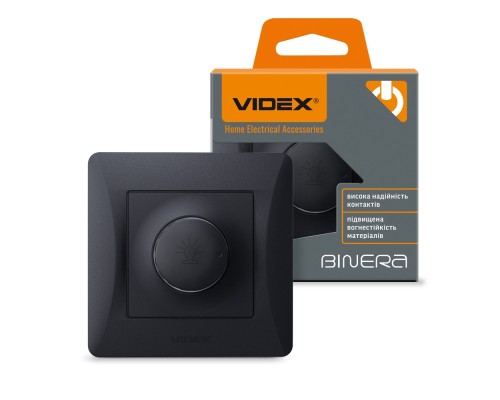 Світлорегулятор Videx BINERA 600Вт чорний граф (VF-BNDM600-BG)