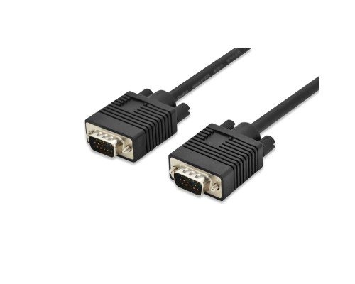 Кабель мультимедійний VGA 1.8 m, 2xferrite, black Digitus (AK-310103-018-S)