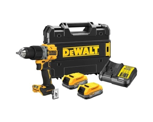 Шуруповерт DeWALT XR Li-Ion PowerStack 90 Нм, 18V 2x1.7Ah, кейс TSTAK (DCD805E2T)
