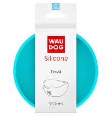 Посуд для котів WAUDOG Silicone Миска 250 мл блакитна (50812)