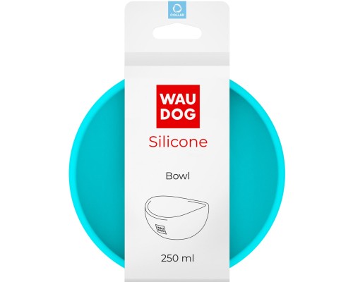 Посуд для котів WAUDOG Silicone Миска 250 мл блакитна (50812)