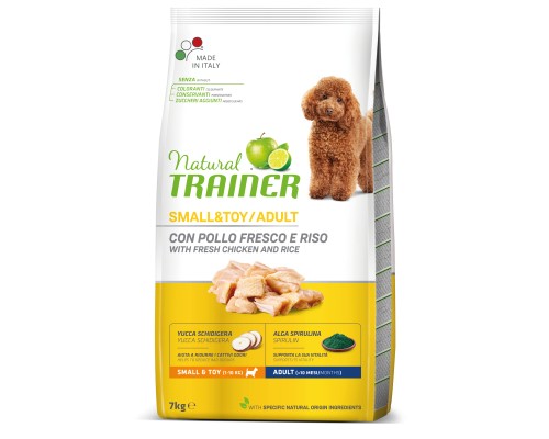 Сухий корм для собак Trainer Natural Super Premium Adult Mini Con Pollo Fresco Riso & Aloe Vera 7 кг (8015699006556)