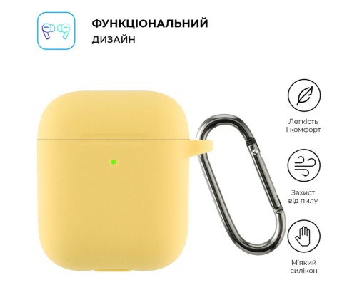 Чохол для навушників Armorstandart Ultrathin Silicone Case With Hook для Apple AirPods 2 Yellow (ARM59696) Чохол для навушників Armorstandart Ultrathin Silicone Case With Hook для Apple AirPods 2 Yellow (ARM59696)