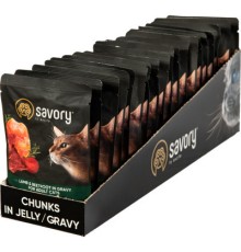 Вологий корм для кішок Savory ягня з буряком у соусі 85 гх22 шт (2700000029367)