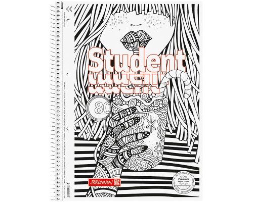 Зошит Brunnen Коледж-блок А4 Premium у клітинку 80 аркушів Zenart Cocktail (10-674 28 02)