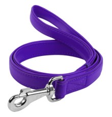 Повідок для собак WAUDOG Glamour шкіряний M-XXL фіолетовий (33769)