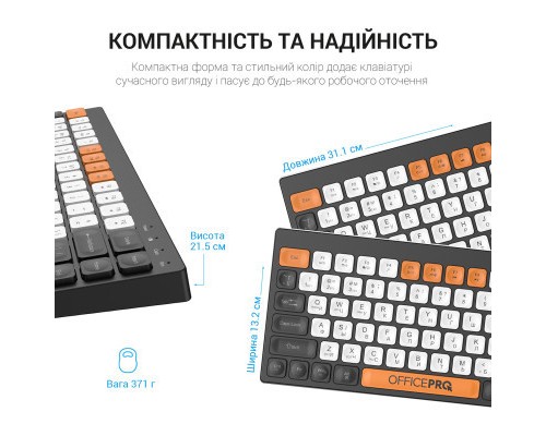 Клавіатура OfficePro SK955B Wireless/Bluetooth Black (SK955B)
