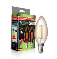 Лампочка Eurolamp LED CL 6W 620 Lm E14 4000K deco 2шт (MLP-LED-CL-06144(Amber))