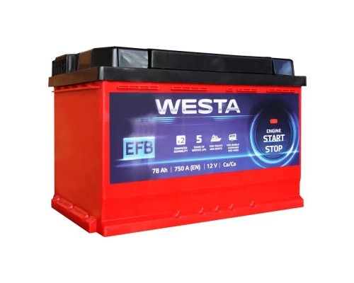 Акумулятор автомобільний Westa 6CT-78 А RED EFB