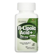 Антиоксидант Genceutic Naturals R-ліпоєва кислота, R-Lipoic Acid+, 60 вегетаріанських капсул (GNT-00105)