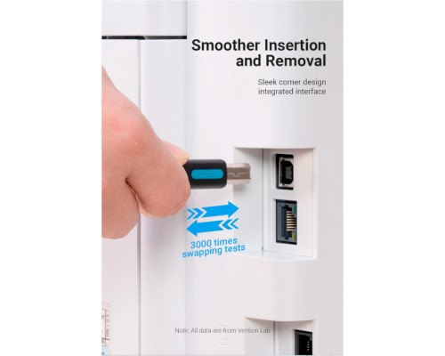 Кабель для принтера USB 2.0 AM/BM 1.0m 480Mbps PVC black Vention (COQBF)