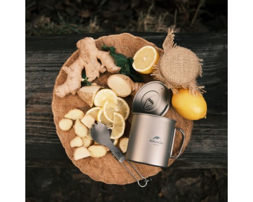 Ложка-виделка туристична Naturehike титанова NH19C001-J (6927595734766)