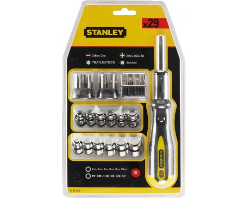 Викрутка Stanley з тріскачкою та насадками, 29шт. (0-54-925)