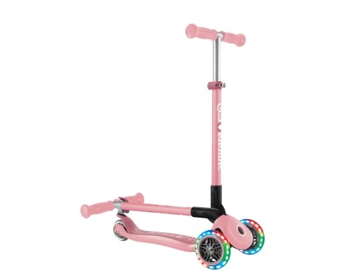 Самокат Globber Primo Foldable Lights колеса з підсвіткою до 50 кг 3+ Пастельно-рожевий (432-211-3)