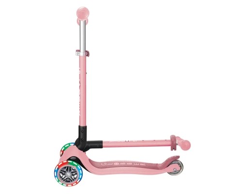 Самокат Globber Primo Foldable Lights колеса з підсвіткою до 50 кг 3+ Пастельно-рожевий (432-211-3)