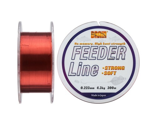 Волосінь Brain Feeder 300 m 0,223 mm #1.7, 4.3 kg, 9.5 lb, ц.: copper (1858.70.03)