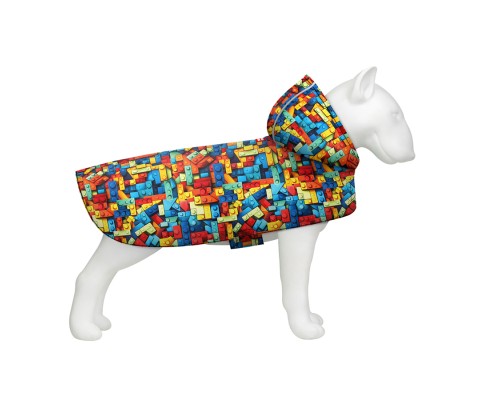 Дощовик для тварин WAUDOG Clothes Накидка з капюшоном Блоки L (358-4056)