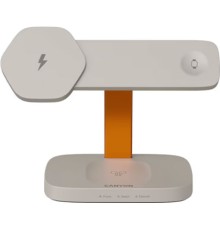 Зарядний пристрій Canyon wireless charger HEXAGON WCS-310 3in1 LightGrey/Orange (CNS-WCS310LGOR)