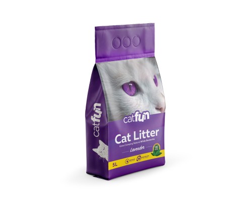 Наповнювач для туалету Catfun бентонітовий з ароматом лаванди 5 л (8683655071452)