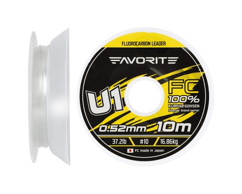 Флюорокарбон Favorite U1 FC 10m 10/0.52mm 37.2lb/16.86kg (1693.11.88)