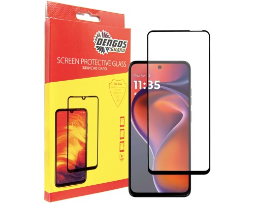 Скло захисне Dengos Full Glue Motorola G15/G15 Power (black) (TGFG-397)