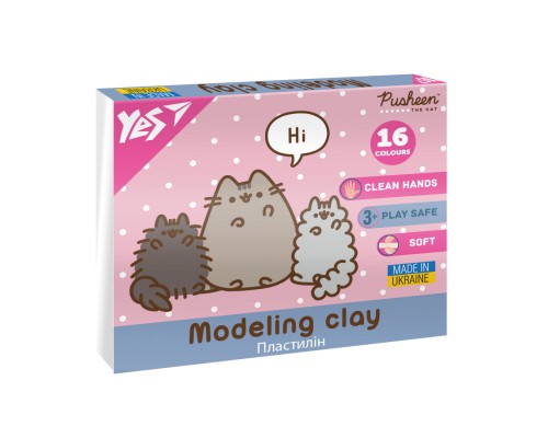 Пластилін Yes Pusheen 16 кольорів 320 г (540694)