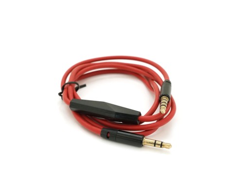Кабель мультимедійний 3.5mm M to 3.5mm M 1.0m + microphone red Voltronic (ZDL-AUXcM/1.0m)