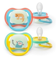 Пустушка Philips AVENT Ultra Air Нічна 18+ місяців 2 шт, блакитно-жовта (SCF376/32)