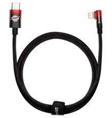 Дата кабель USB-C to Lightning 1.0m 20W 90° corner black/red Baseus (CAVP000220)